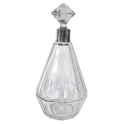 French Crystal Decanter with Sterling Neck