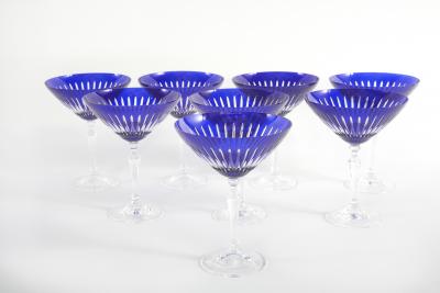 French Cut Crystal Barware Service for Eleven