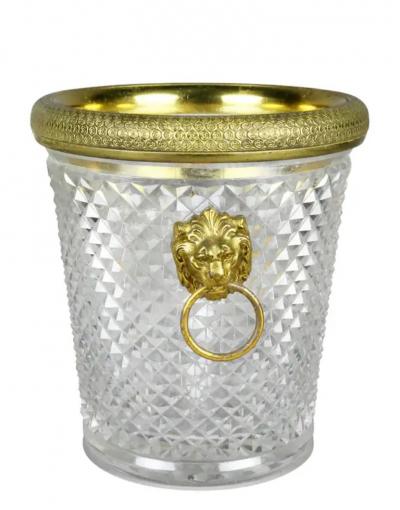 French Cut Crystal Bottle Holder or Ice Pail