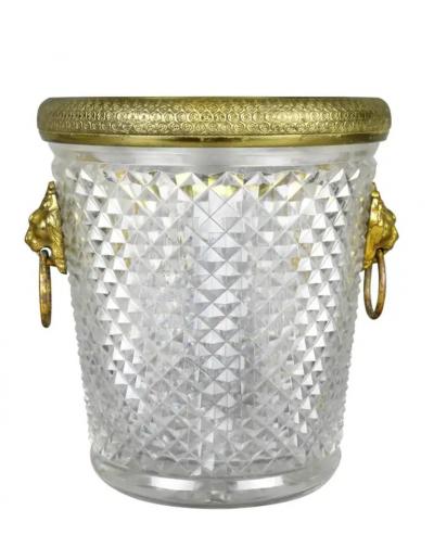 French Cut Crystal Bottle Holder or Ice Pail