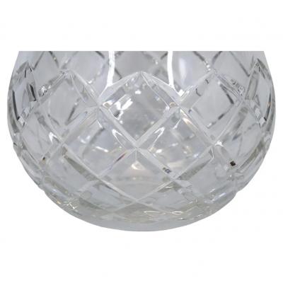 French Cut Crystal Brass Covered Finial Serving Piece