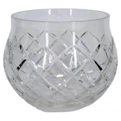 French Cut Crystal Brass Covered Finial Serving Piece