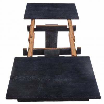 French Dark Cerused Oak Table or Desk C 1940