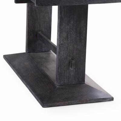 French Dark Cerused Oak Table or Desk C 1940