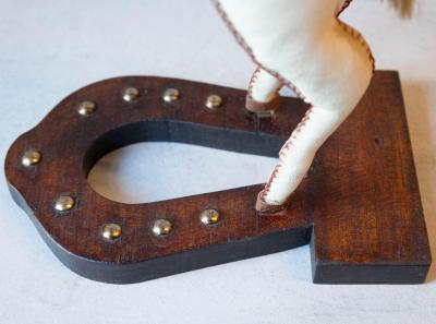 French Decorative Horse in Moleskin with Saddle and Harness 20th Century