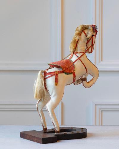 French Decorative Horse in Moleskin with Saddle and Harness 20th Century