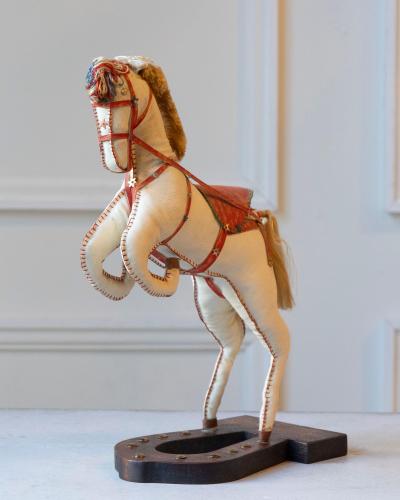 French Decorative Horse in Moleskin with Saddle and Harness 20th Century