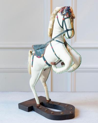 French Decorative Horse in Moleskin with Saddle and Harness 20th Century