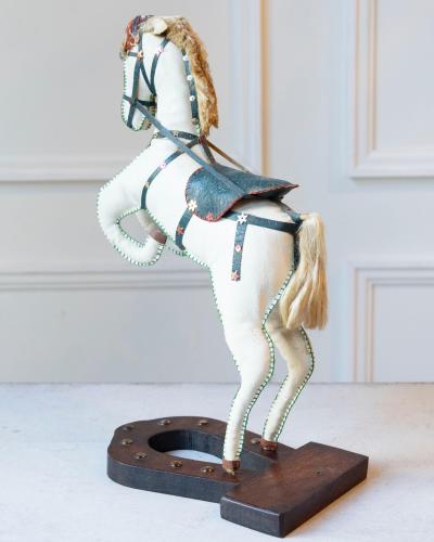 French Decorative Horse in Moleskin with Saddle and Harness 20th Century