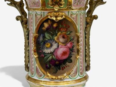 French Design Gilt Bronze Porcelain Ornate Table Lamp France 19th C 