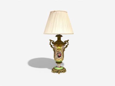 French Design Gilt Bronze Porcelain Ornate Table Lamp France 19th C 