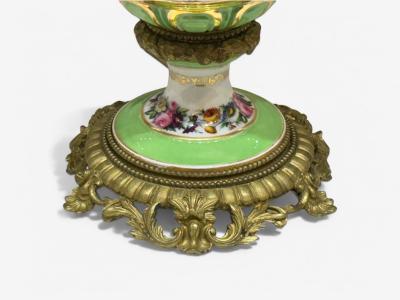 French Design Gilt Bronze Porcelain Ornate Table Lamp France 19th C 