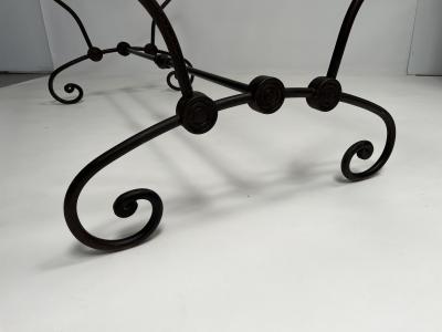 French Dining Table with Scrolled Steel Base