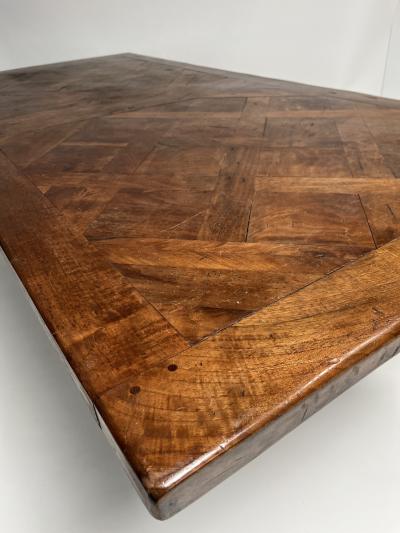 French Dining Table with Scrolled Steel Base