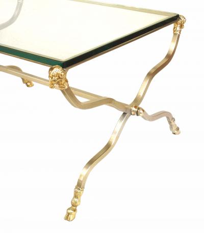 French Directoire Brass and Glass Coffee Table