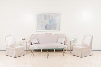 French Directoire Brass and Glass Coffee Table