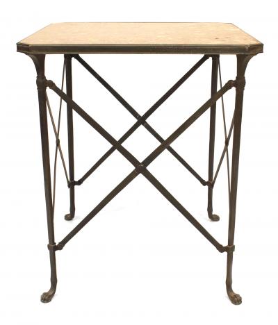 French Directoire Bronze Marble Top End Table