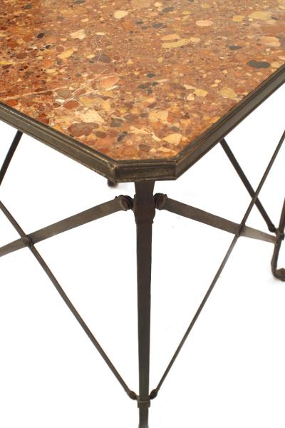 French Directoire Bronze Marble Top End Table