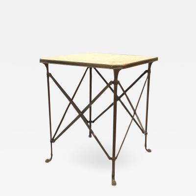 French Directoire Bronze Marble Top End Table