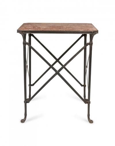 French Directoire Bronze Marble Top End Table