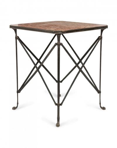 French Directoire Bronze Marble Top End Table