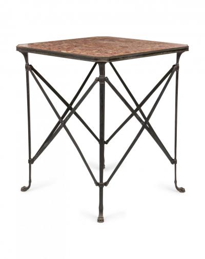 French Directoire Bronze Marble Top End Table