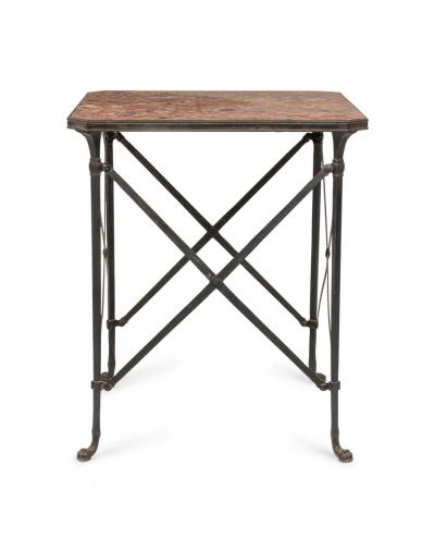 French Directoire Bronze Marble Top End Table