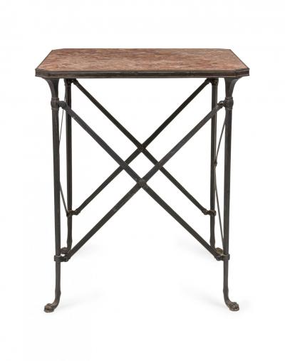 French Directoire Bronze Marble Top End Table