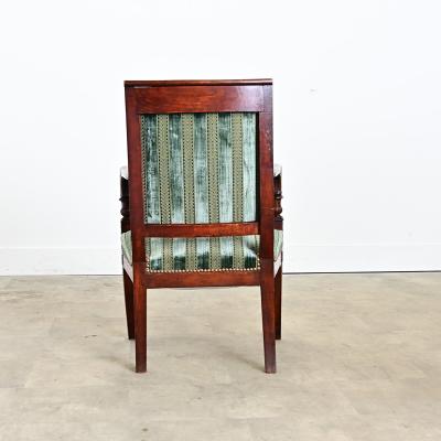 French Directoire Period Striped Velvet Fauteuil