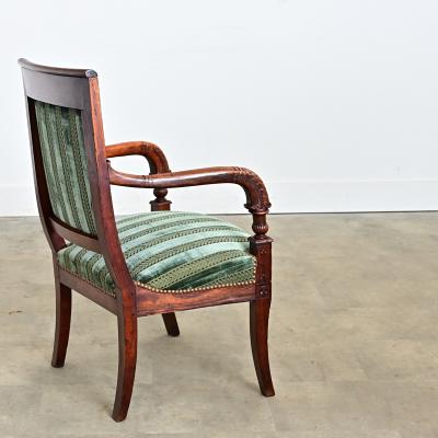 French Directoire Period Striped Velvet Fauteuil