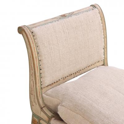 French Directoire Style Painted Gilt Wood Diminutive Chaise Lounge C 1920