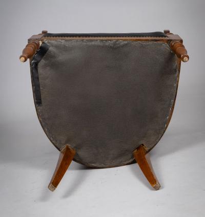 French Directoire Walnut Leather Desk Chair