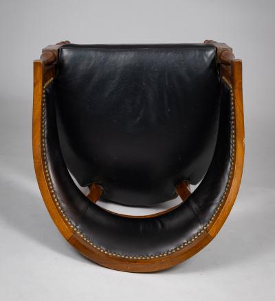 French Directoire Walnut Leather Desk Chair