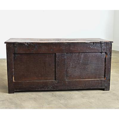 French Early 19th Century Carved Oak Coffer