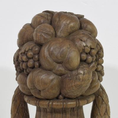 French Early 19th Century Neoclassical Hand Carved Oak Vase Ornament Finial