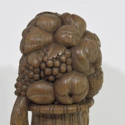 French Early 19th Century Neoclassical Hand Carved Oak Vase Ornament Finial