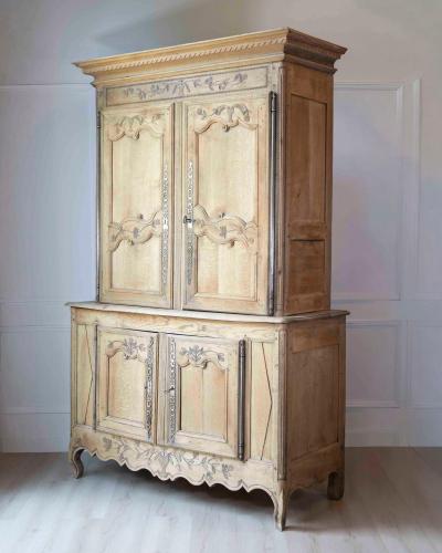 French Early 19th Century Provincial Oak Buffet Deux Corps