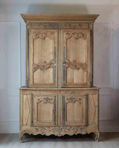French Early 19th Century Provincial Oak Buffet Deux Corps
