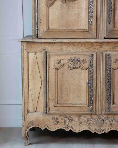French Early 19th Century Provincial Oak Buffet Deux Corps
