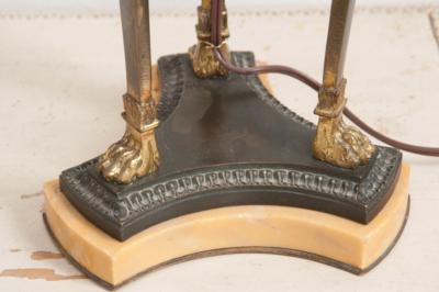 French Early 20th Century Empire Brass and Bronze Brazier Table Lamp