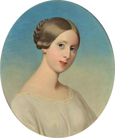 French Early 20th Century Framed Oval Portrait