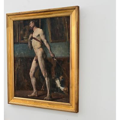 French Early 20th Century Male Nude by Didier Tourn 