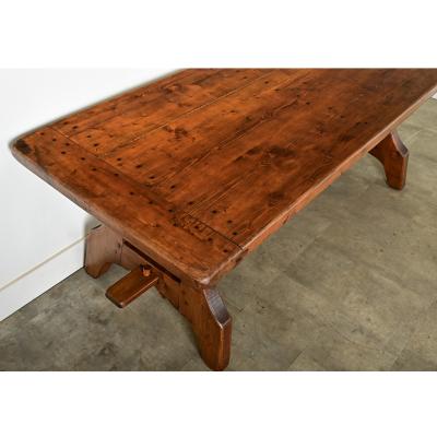 French Early 20th Century Pine Refectory Table