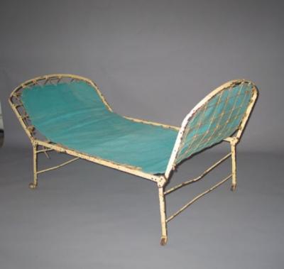 French Early Modern Style Fully Adjustable Campaign Daybed or Chaise Longue