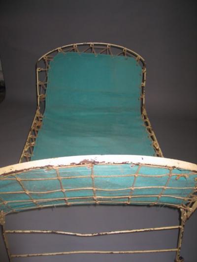 French Early Modern Style Fully Adjustable Campaign Daybed or Chaise Longue