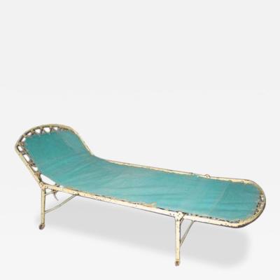 French Early Modern Style Fully Adjustable Campaign Daybed or Chaise Longue