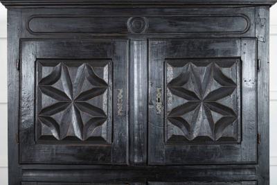 French Ebonised 18thC Oak Walnut Cupboard