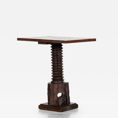 French Elm Corkscrew Side Table