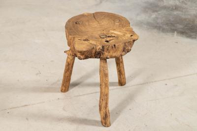 French Elm Side Table