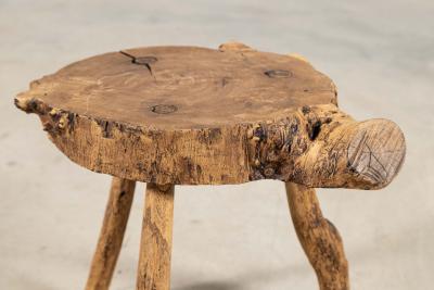 French Elm Side Table
